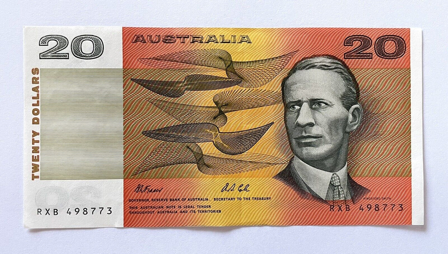 Australian $10 Ten & $20 Twenty Dollar Paper Banknotes ONE OF EACH Circ Pair