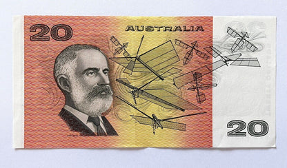 Australian $10 Ten & $20 Twenty Dollar Paper Banknotes ONE OF EACH Circ Pair