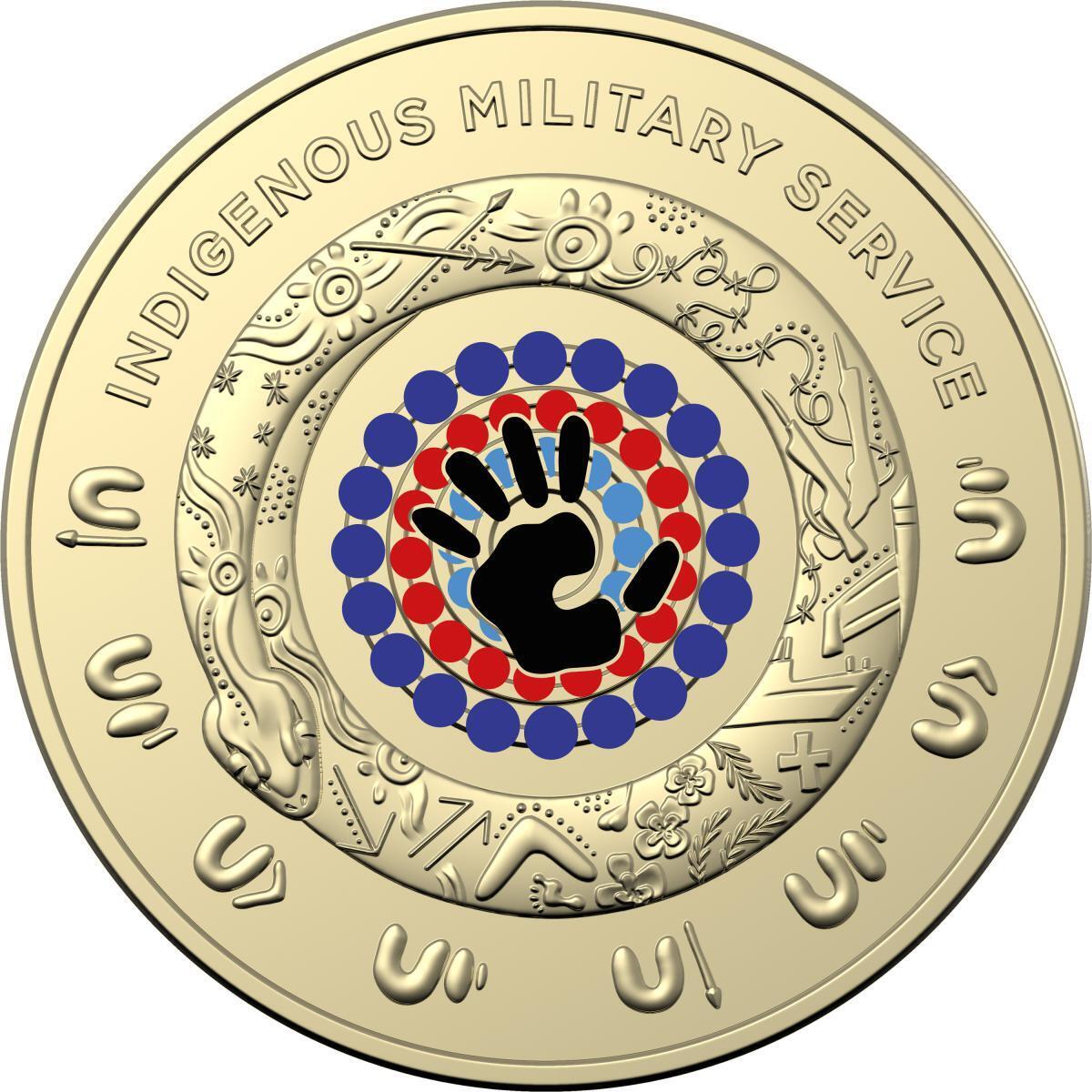 2021 $2 Aboriginal Military Two Dollar Coloured Coin + 2021 Aboriginal Elder