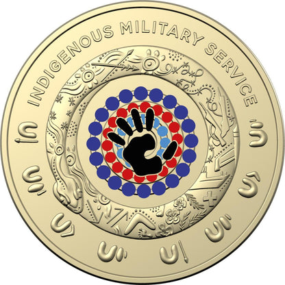 2021 $2 Aboriginal Military Two Dollar Coloured Coin + 2021 Aboriginal Elder