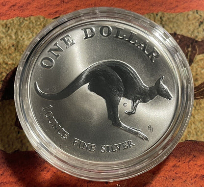 1993 $1 One Dollar Kangaroo 1oz Fine Silver 999 RAM First Year Of Issue On Card