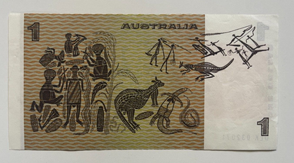 Australia $1 One dollar NOTES - - TWO CONSECUTIVE NOTES a/UNC