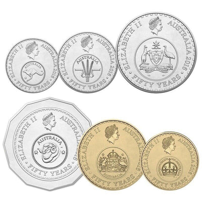 2016 Changeover Coin Set 5c 10c 20c 50c $1 & $2  50th Anniversary of Decimal Cur