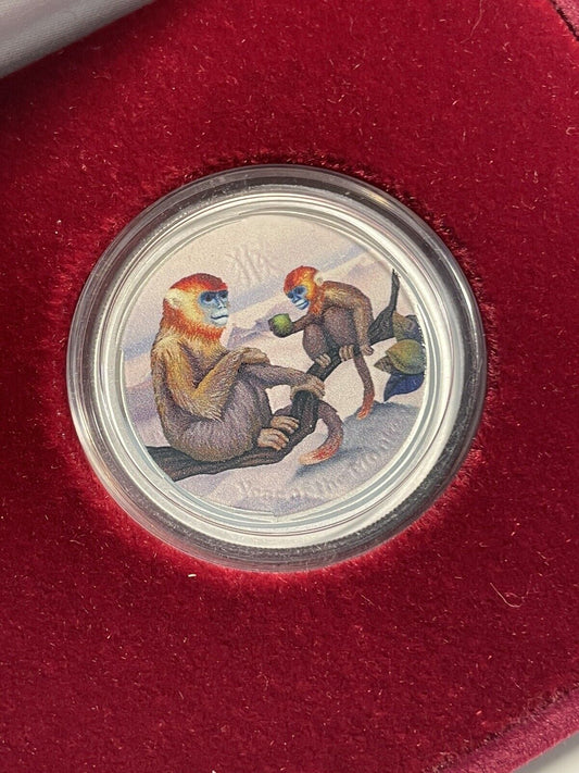 2016 $1 Monkey 1/2 Half Oz Special Edition Colour Silver Proof Coin Series II Pm