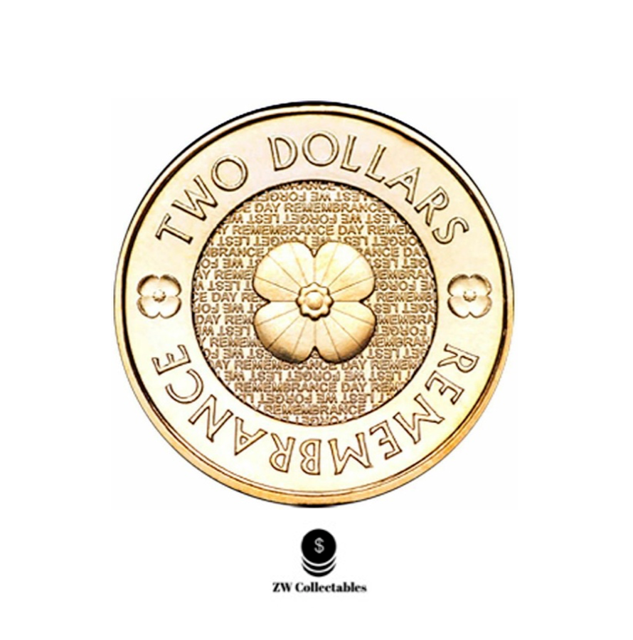 AUSTRALIAN TWO DOLLAR $2 COIN - 2012 - REMEMBRANCE DAY GOLD POPPY CIRC