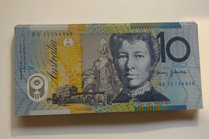 2012 Australia ‘B’ Prefix $10 dollar notes UNC from RBA Bundle