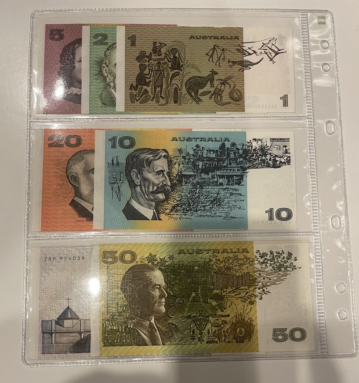 Australia banknotes $1, $2, $5, $10, $20, $50 & $100 - UNCIRCULATED UNC