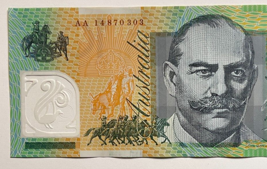 100 dollar note Australia 2014 AA First Prefix