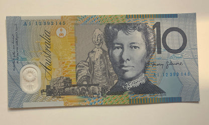 2012 Australia ‘A’ Prefix $10 dollar notes UNC from RBA Bundle AI