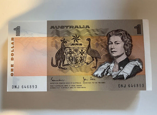 Australia $1 One dollar NOTES -  CONSECUTIVE SERIAL NOTES UNC Bank bundle