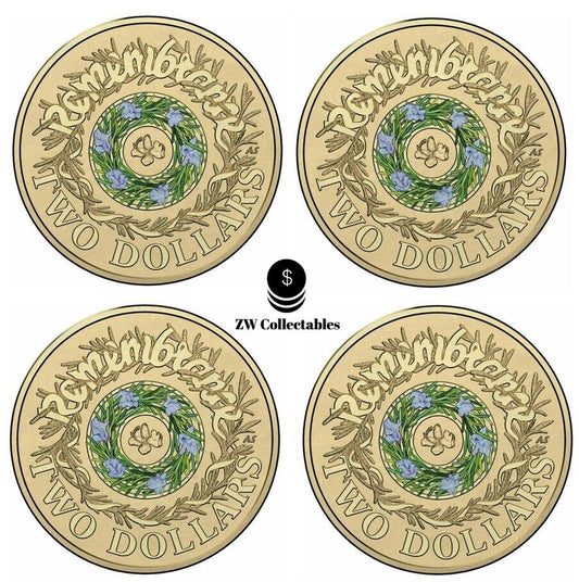 Rare Australia 2017 $2 Two Dollar Remembrance Day Rosemary Circ 4x Tracked
