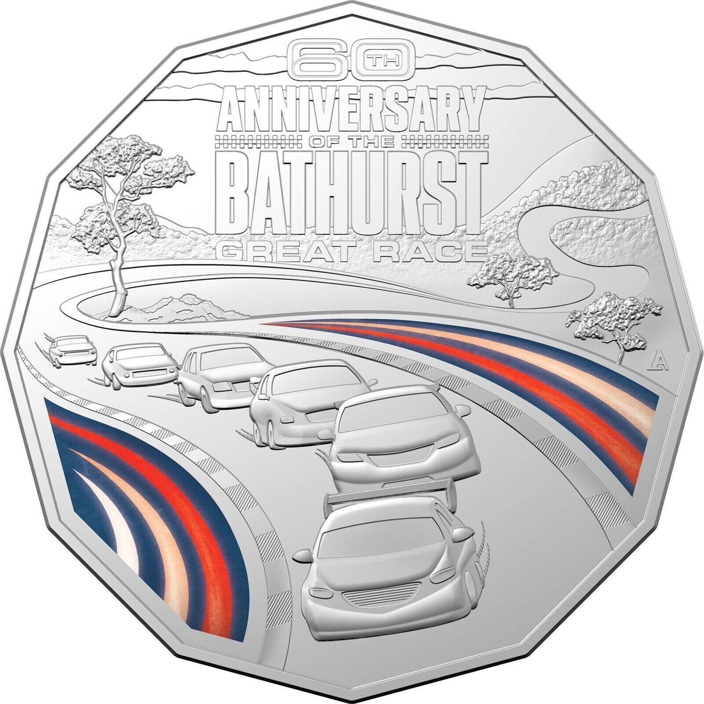 60th Anniversary Of The Bathurst 1000 - 2023 50c Coloured Uncirculated Coin