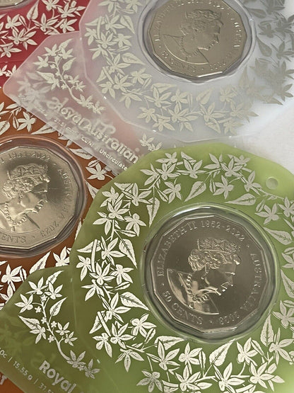 In Hand Australia 2023 Festive Florals Christmas 5 X 50c UNC RAM Coins