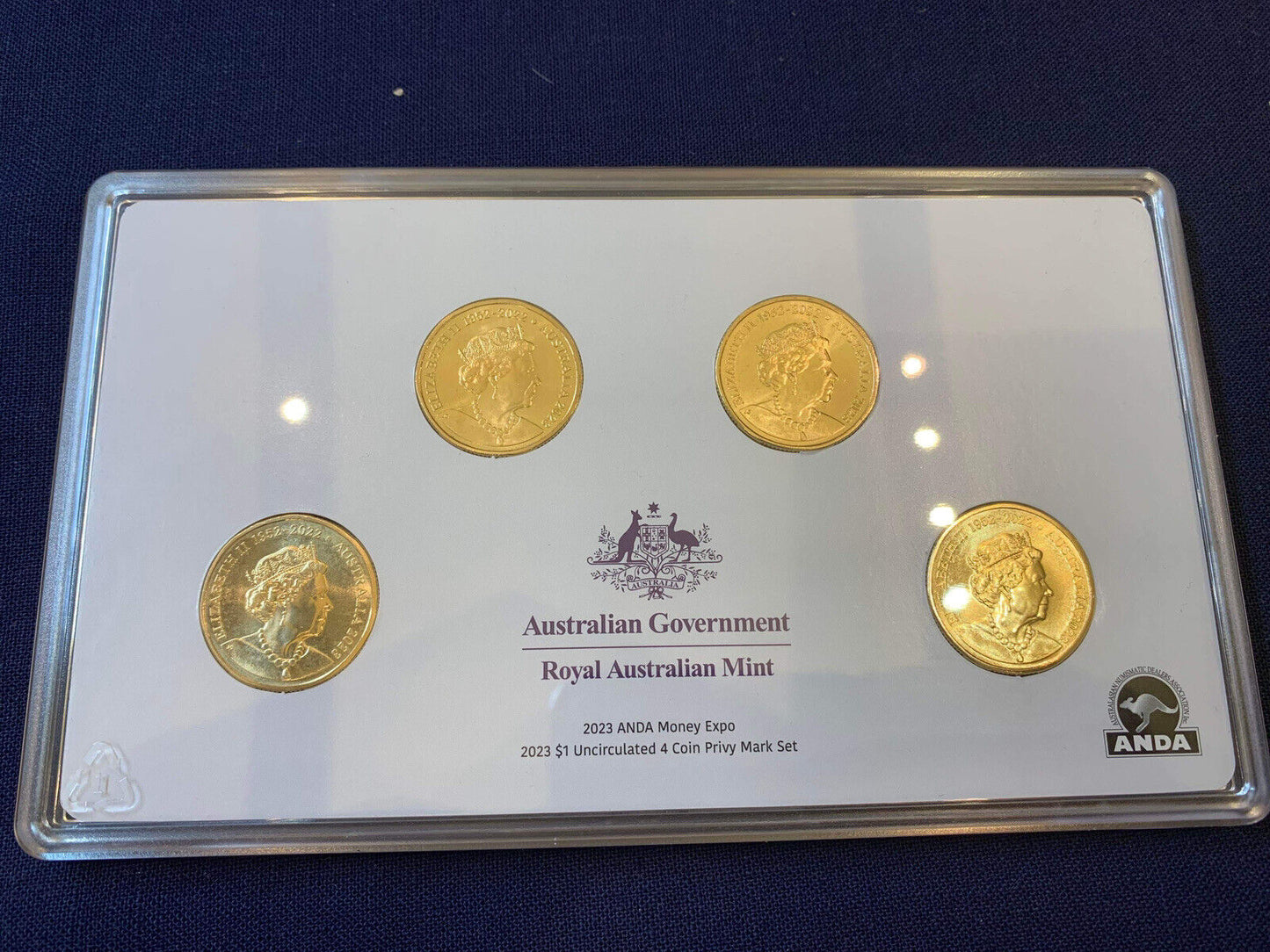 IN HAND 2023 ANDA Sydney Money Expo 4 x $1 Coin Set MOR Mob of Roos + QEII