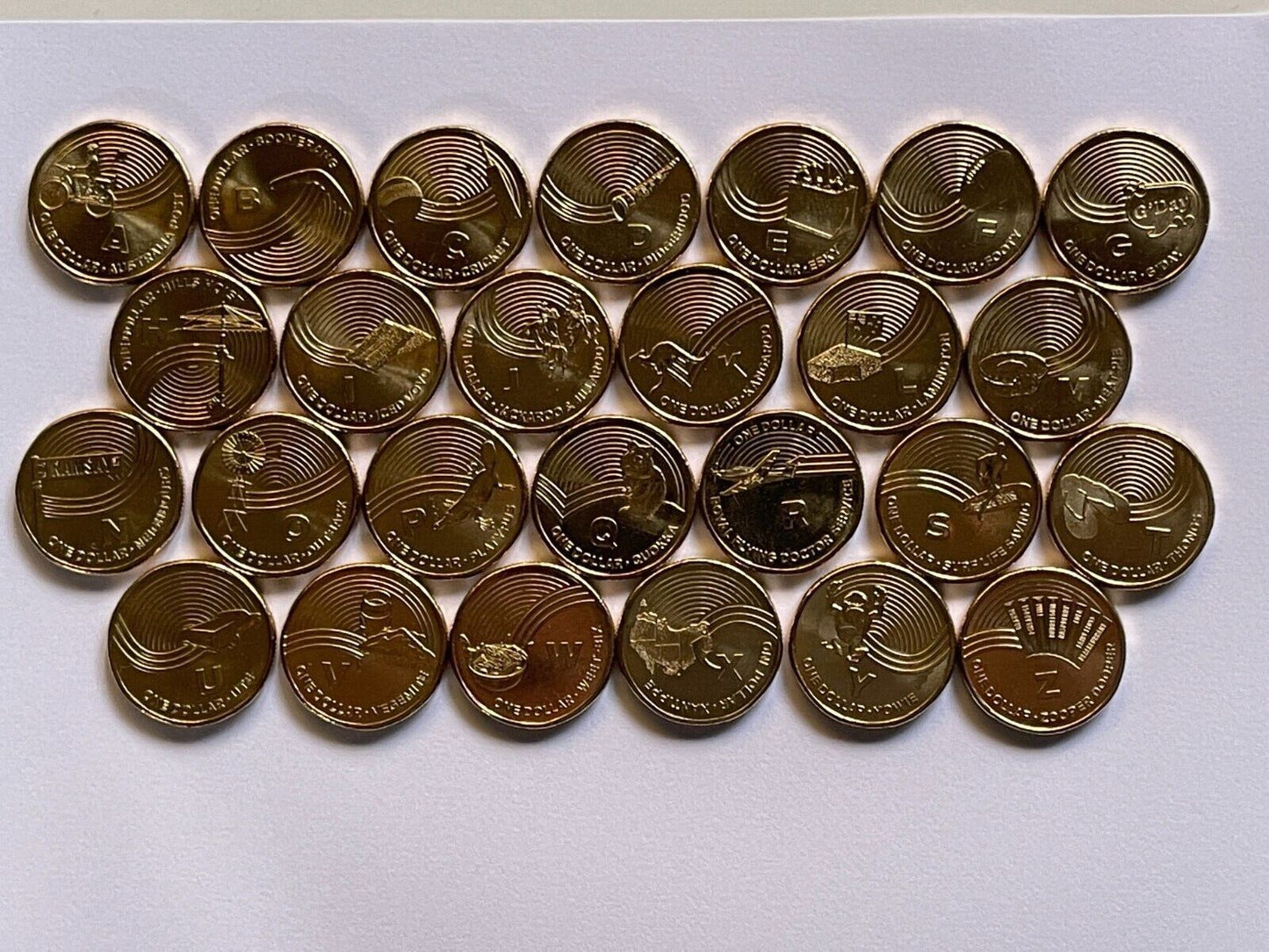 2019 & 2021 Great Aussie Coin Hunt UNC $1 Alphabet 26 Coins A-Z SECURITY ROLL