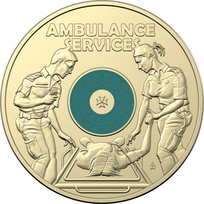 2021 $2 Ambulance Service UNC Two Dollar Coloured Coin + 2021 Aboriginal Elder