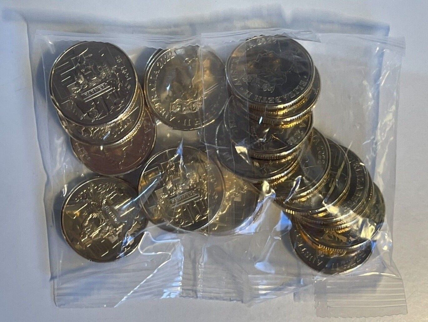 2022 $1 One Dollar Great Aussie Coin Hunt Bag Letter F - Aussie 20 coins RAM