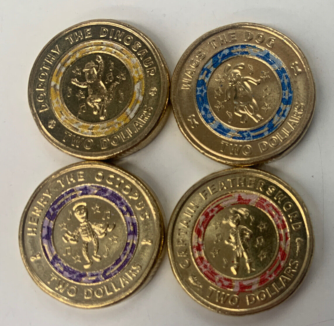 2021 AUSTRALIAN $2 COIN SET OF 4 WIGGLES 30TH ANNIVERSARY EXCELLENT GR ...