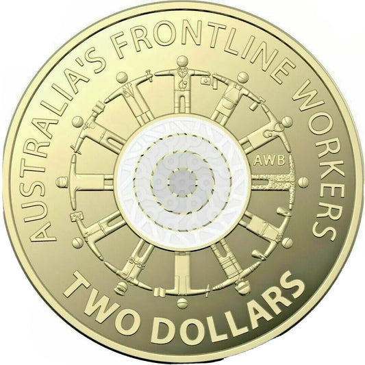 2022 $2 Coloured coin Frontline Workers UNC in Capsule