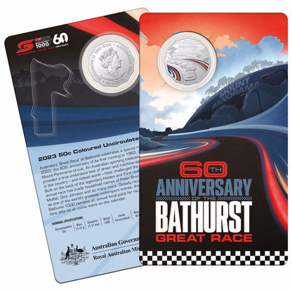 60th Anniversary Of The Bathurst 1000 - 2023 50c Coloured Uncirculated Coin