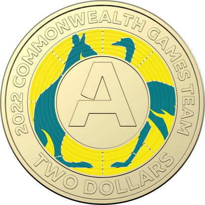 Australia 2022 Commonwealth Games Team - $1 & $2 UNC 7 Coin in Collection Folder