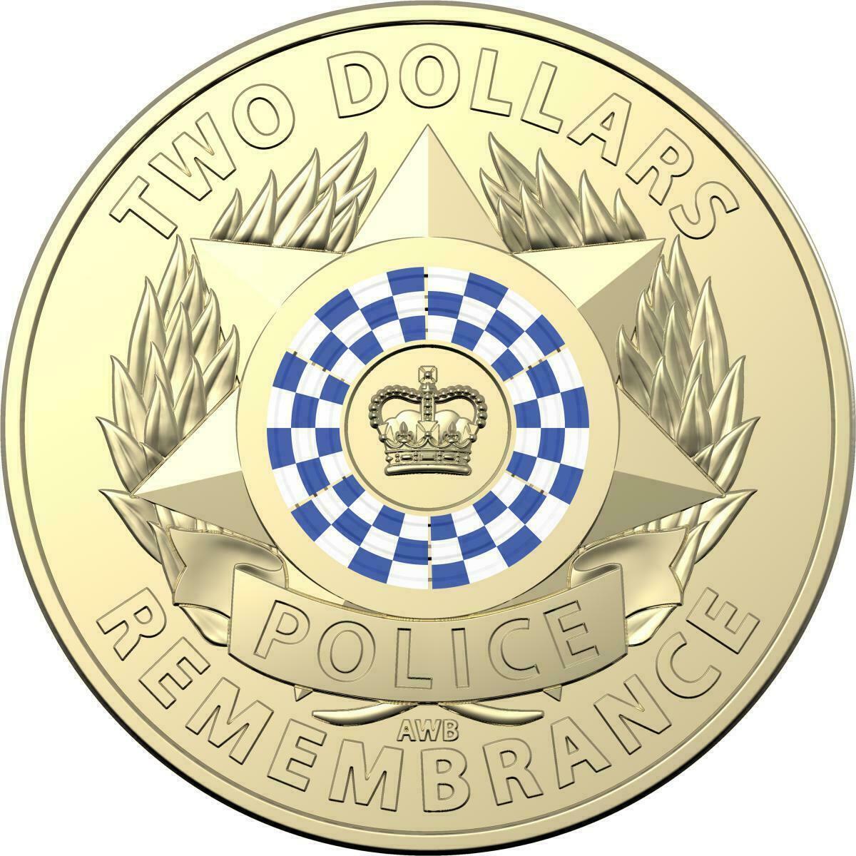 2019 Police Remembrance $2 Dollar Coloured Coin