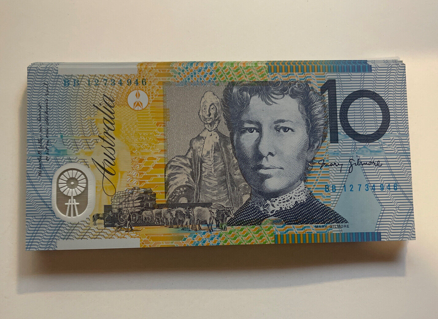 2012 Australia ‘B’ Prefix $10 dollar notes UNC from RBA Bundle