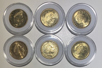 2 dollar coins australia ANZAC AND REMEBRANCE 2014-2018 Set
