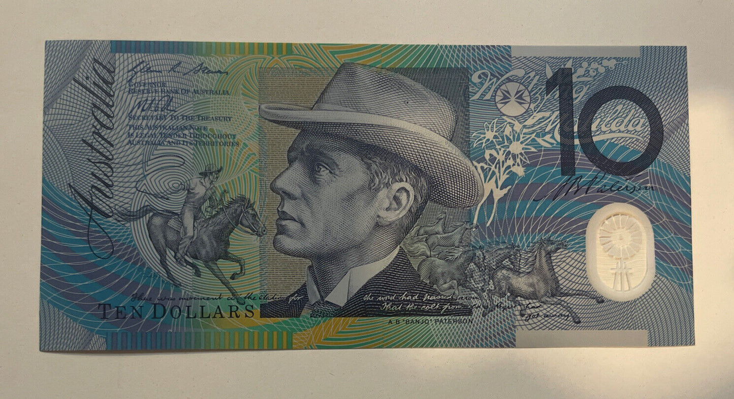 2012 Australia ‘A’ Prefix $10 dollar notes UNC from RBA Bundle AI