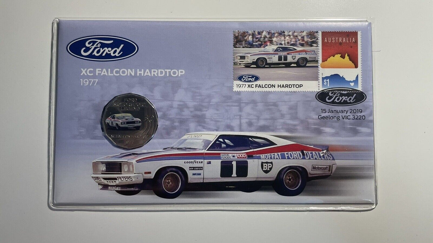 2019 Ford XC Falcon Hardtop 1977 FDC/PNC With Coloured RAM 50c Coin