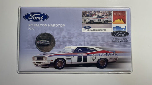 2019 Ford XC Falcon Hardtop 1977 FDC/PNC With Coloured RAM 50c Coin