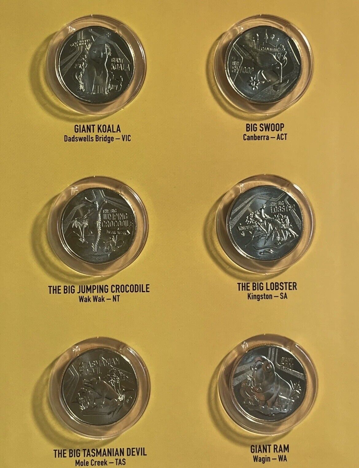 2023 AUSSIE BIG THINGS New Brand 10 Collectible $1 Coin FULL SET (Tube & Folder)