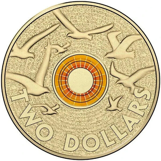 2015 AUSTRALIAN $2 COIN ORANGE FLANDERS FIELD REMEMBRANCE DAY TWO DOLLAR CIRC